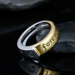 Novedoso diseño de alianza de compromiso de acero inoxidable en dos colores