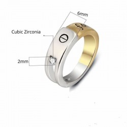 Novedoso diseño de alianza de compromiso de acero inoxidable en dos colores