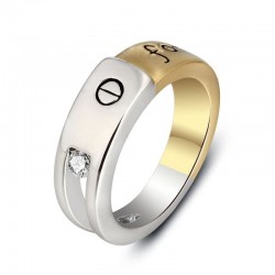 Novedoso diseño de alianza de compromiso de acero inoxidable en dos colores