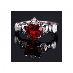 Anillos Claddagh con Piedras Rojas, Joyas Inspiradas en la Tradición Vikinga