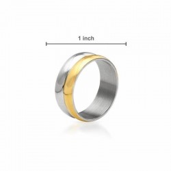 Anillo de mujer en acero inoxidable de color oro y plata