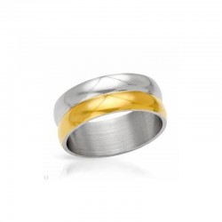 Anillo de mujer en acero inoxidable de color oro y plata