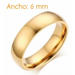 Alianzas de acero doradas para parejas con un ancho de 6mm