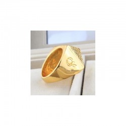 Anillo para hombres chapado oro diseño hip hop con pirámide egipcia