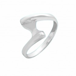 Alianza de mujer fabricada en plata de ley 925 con forma ola de mar