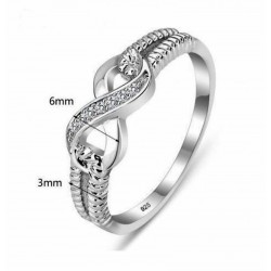 Anillos de mujer infinito fabricado en plata de ley 925 rodiada con circonias blancas