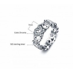 Alianza de promesas de de plata de ley 925 con circonias de color blanco