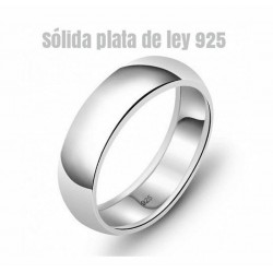 Anillo de matrimonio fabricado en plata de ley 925 diseño media caña