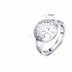 Alianza para mujer elabarada en auténtica plata fina diseñada con el árbol de la vida