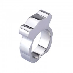 Anillo de acero inoxidable grande para mujer diseñado con forma de oso