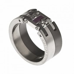 Anillo para hombre de la marca Chimento fabricado en acero inoxidable talla 24.