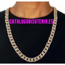 Cadena de collar gruesa para hombre con diseño Cuba Miami de 14 mm de ancho.