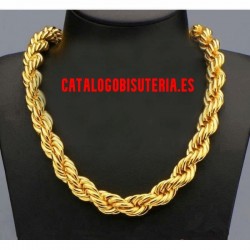 Cordón de oro gordo para hombre chapado en oro con un ancho de 10 mm.