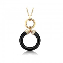 Collar para mujer con acabado en oro de 14k modelo Seducción con colgante de cristal brillante.