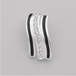 Elegante colgante para mujer en plata de ley 925 con diseño de líneas verticales y piedras de cristal AAA.