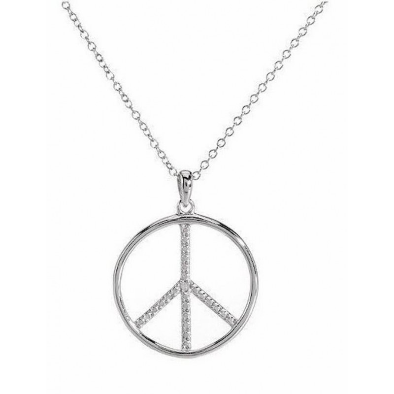 Collar de plata de ley 925 con colgante circular adornado con circonitas cúbicas transparentes de alta calidad.