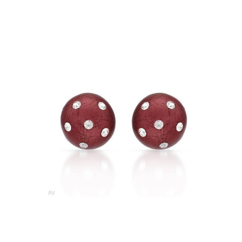 Pendientes para mujer en plata de primera ley con detalles de esmalte de color y piedras de cristal blanco brillante.