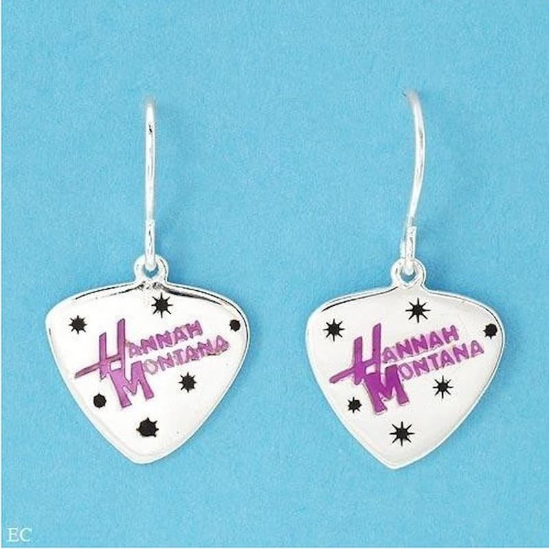 Pendientes para adolescente en plata de ley 925 con el icónico diseño de Hannah Montana.
