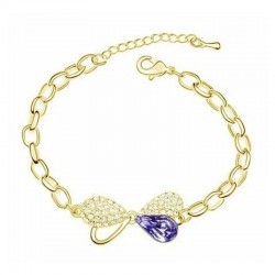 Pulsera de cadena fina chapada en oro de 18 quilates con una selección de piedras facetadas en diversos colores.