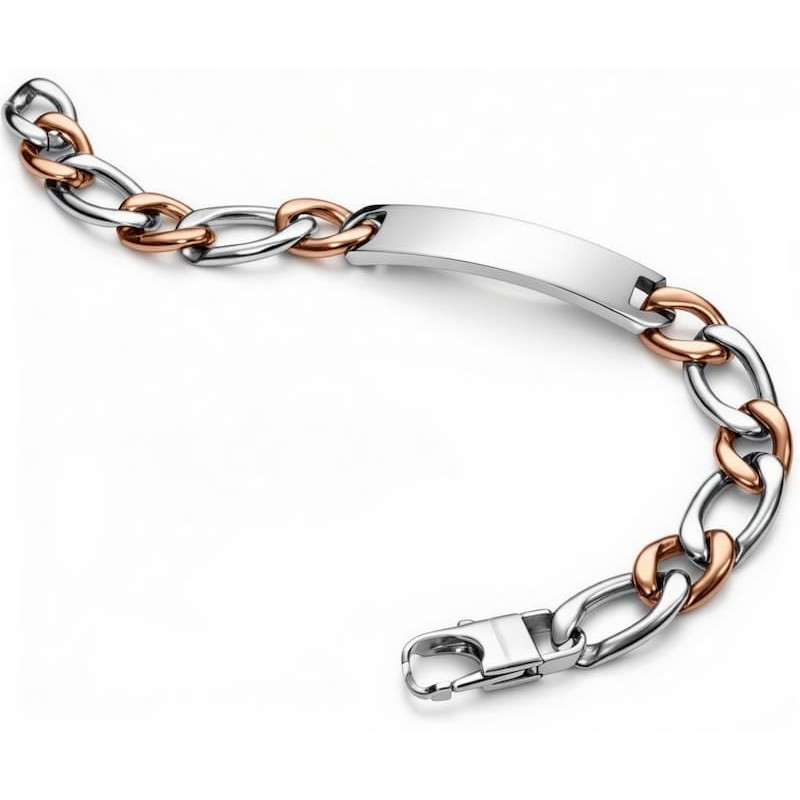 Pulsera Viceroy para hombre confeccionada en piel legítima trenzada con detalles y cierre en acero inoxidable.