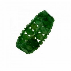 Pulsera de cuentas redondas color verde esmeralda símil jade con hilo elástico adaptable.