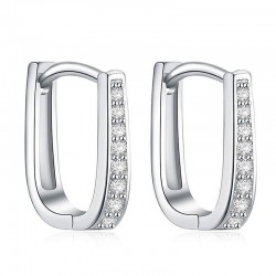 Pendientes unisex con diseño geométrico y acabado bañado en plata de alta calidad.