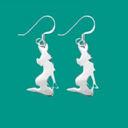 Pendientes de plata de ley 925 con diseño artístico de silueta femenina en trazos minimalistas.