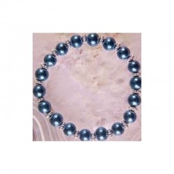 Conjunto de dos pulseras para mujer con cuentas redondas de cristal facetado de alto brillo.