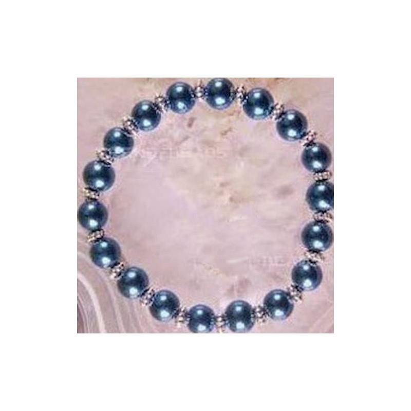 Conjunto de dos pulseras para mujer con cuentas redondas de cristal facetado de alto brillo.