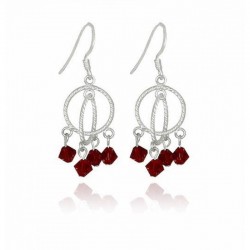 Pendientes de mujer de plata de ley 925 con cristales rojos o amarillos