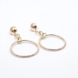 Pendientes colgantes dorados para mujer de acero bañado en oro 9k