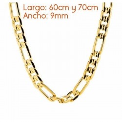 Collar hombre cadena Figaro italiana 9mm de ancho 60cm