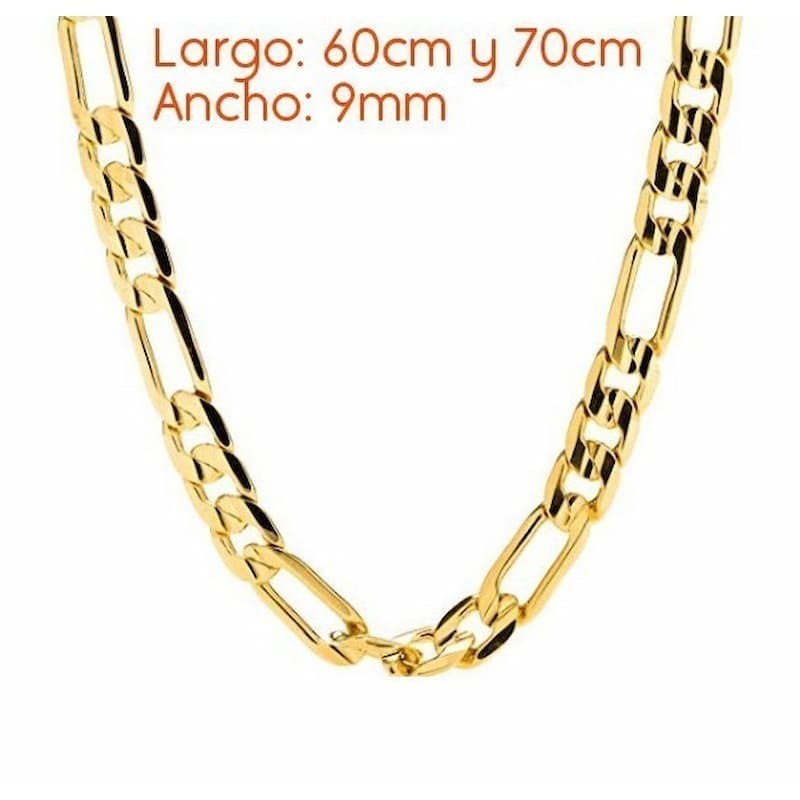 Collar hombre cadena Figaro italiana 9mm de ancho 60cm