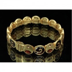 Pulsera con cierre magnético Talara de acero bañado en oro y piedras topacio