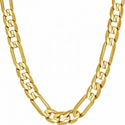 Cadena collar hombre gruesa diseño italiano 10mm chapado oro 18k 60cm