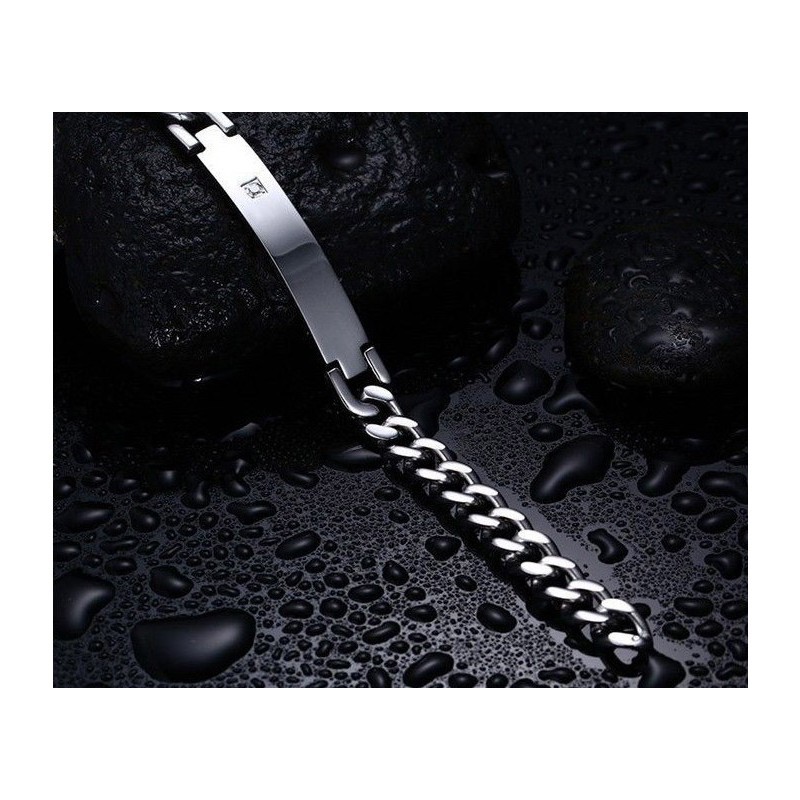 Pulsera de titanio para mujer con detalle de cristal austríaco