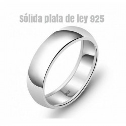 Anillo de matrimonio fabricado en plata de ley 925 con diseño media caña