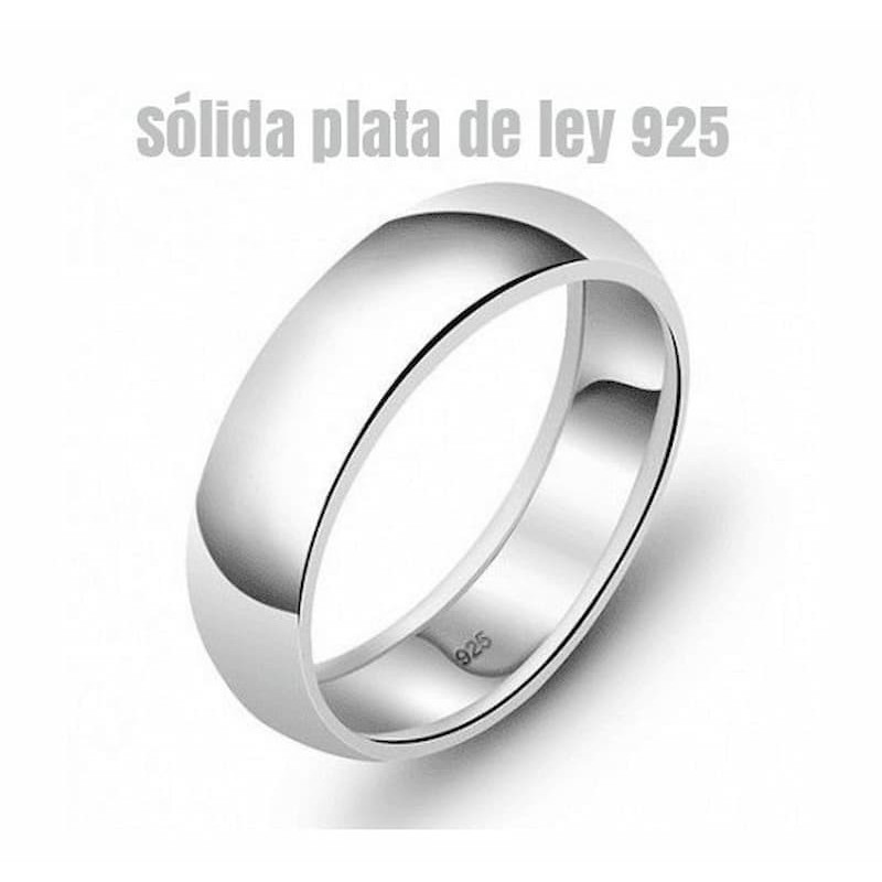 Anillo de matrimonio fabricado en plata de ley 925 con diseño media caña