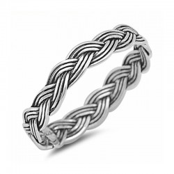 Anillo diseño celta de plata de ley 925 de 2,5 mm de ancho