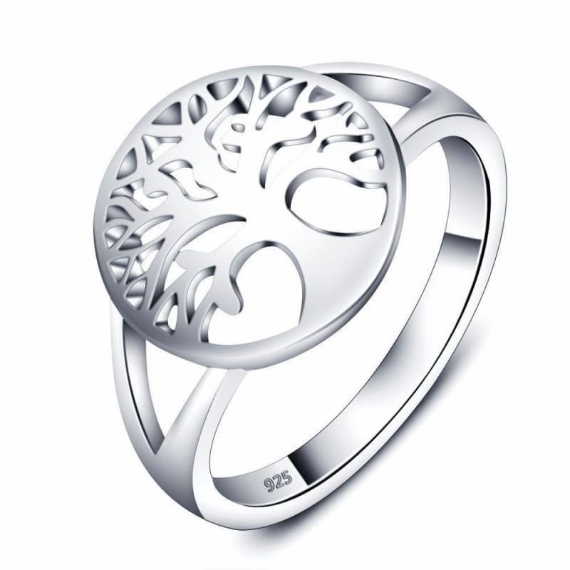 Alianza fabricada en auténtica plata de ley 925 con diseño árbol de la vida talla 17
