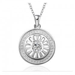 Collar con colgante chapado en plata 925 y cristal