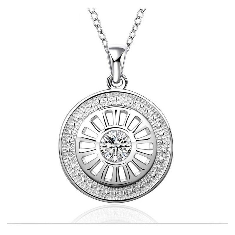 Collar con colgante chapado en plata 925 y cristal