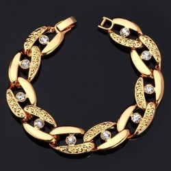 Pulsera mujer diseño hip hop eslabones anchos piedras cristal