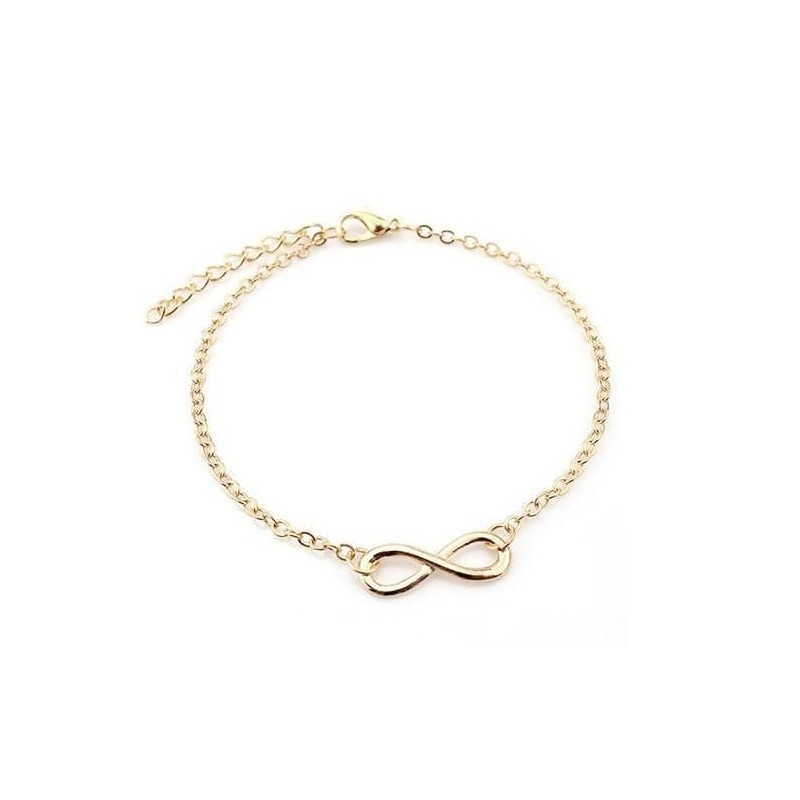 Pulsera de tobillo con diseño infinito dorada