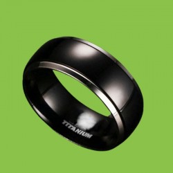 Anillos de promesa negros de acero de titanio