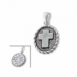 Medalla de cruz en plata 925 colgante elegante