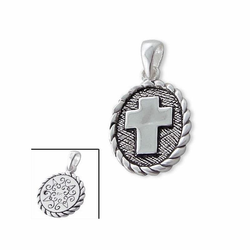 Medalla de cruz en plata 925 colgante elegante