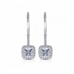 Pendientes plata 925 moissanita y cristales blancos