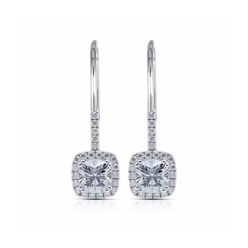 Pendientes plata 925 moissanita y cristales blancos
