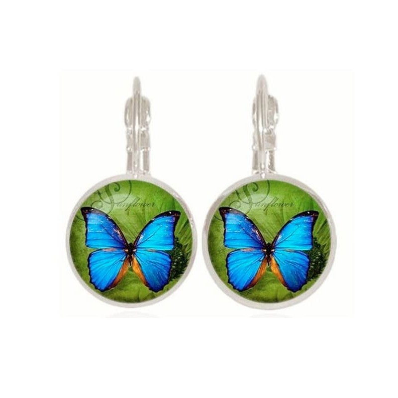 Pendientes con mariposas étnicas